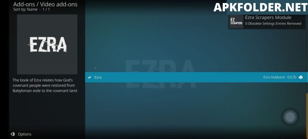 Ezra Kodi addon 