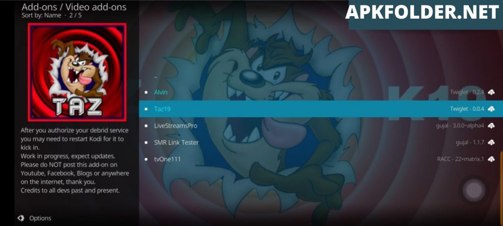 TAZ19 Kodi Addon