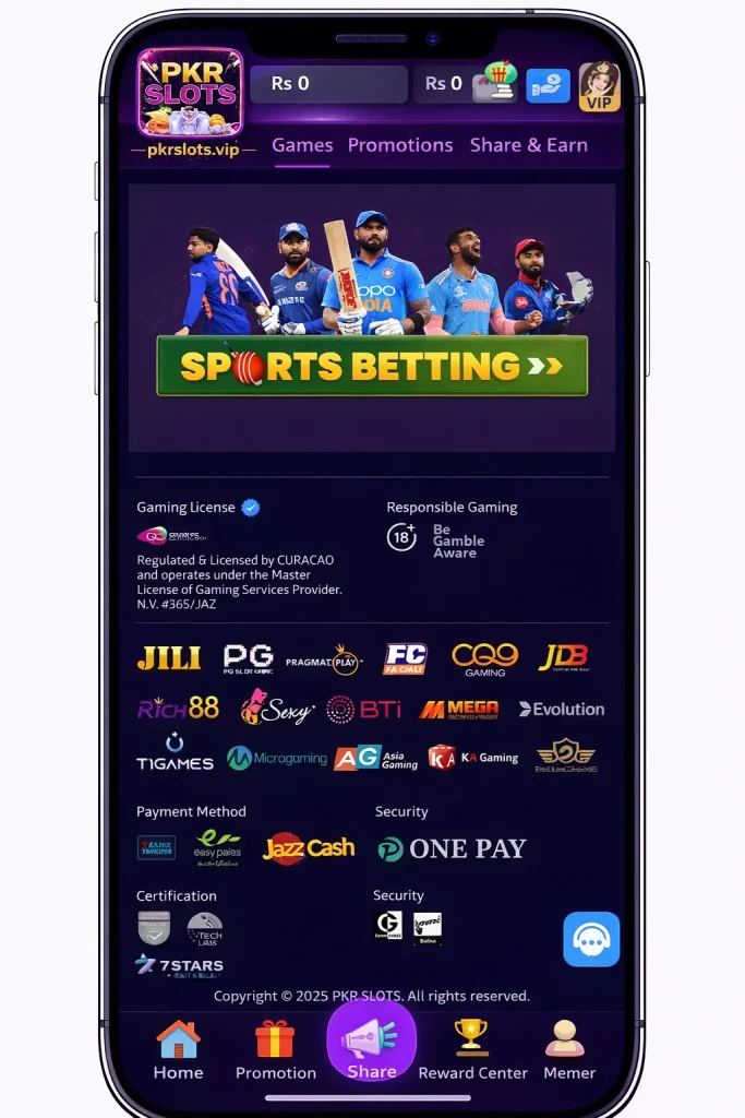 Sports Betting PKRSlots game